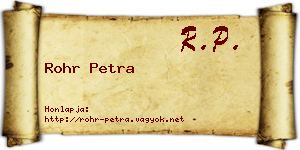 Rohr Petra névjegykártya