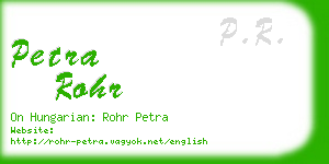 petra rohr business card